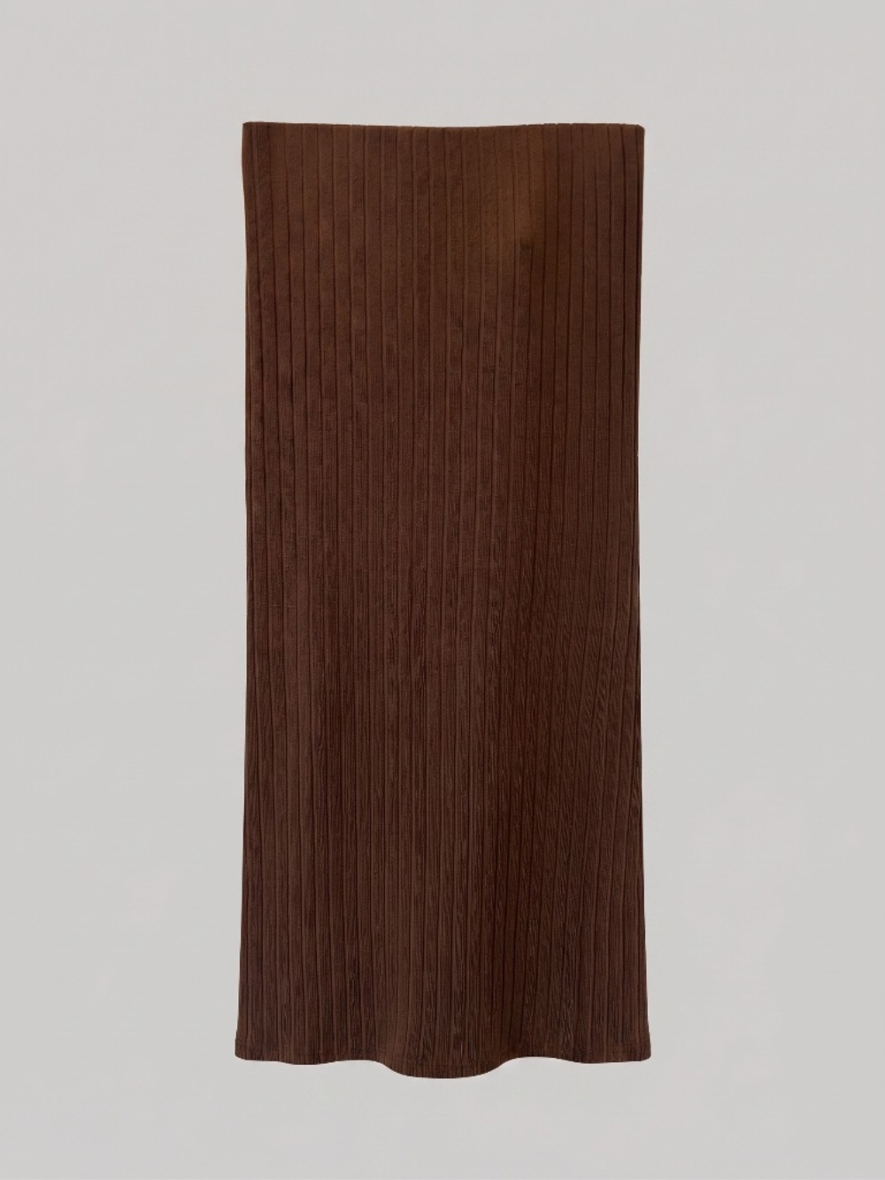 Z Supply Brown Ribbed Knit Back Slit Maxi Skirt Elastic Waist Size M - Picture 2 of 5